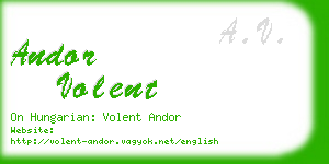 andor volent business card